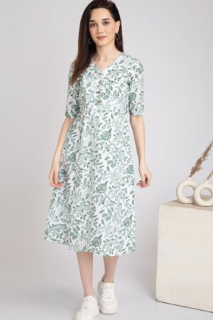 Hand block print Midi Dress