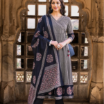 Anarkali Kurta Set In Pure Cotton-Hand Block Print Ethnic Indian dress